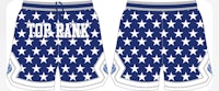 a pair of basketball shorts with stars on them