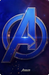 the avengers logo on a blue background