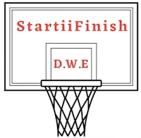 a basketball hoop with the words start finish dwe