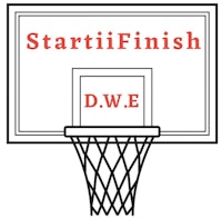 a basketball hoop with the words start finish dwe