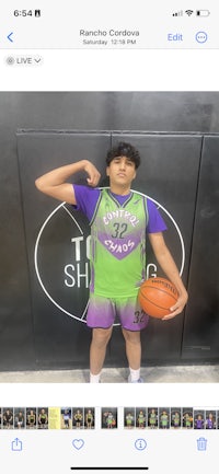 a picture of a young man holding a basketball