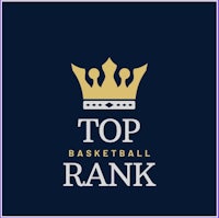 the top basketball rank logo with a crown on it